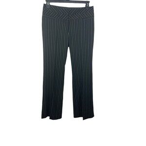 Stooshy Black White Pin Stripe Flare Career Dressy Size 7 Pants NWT